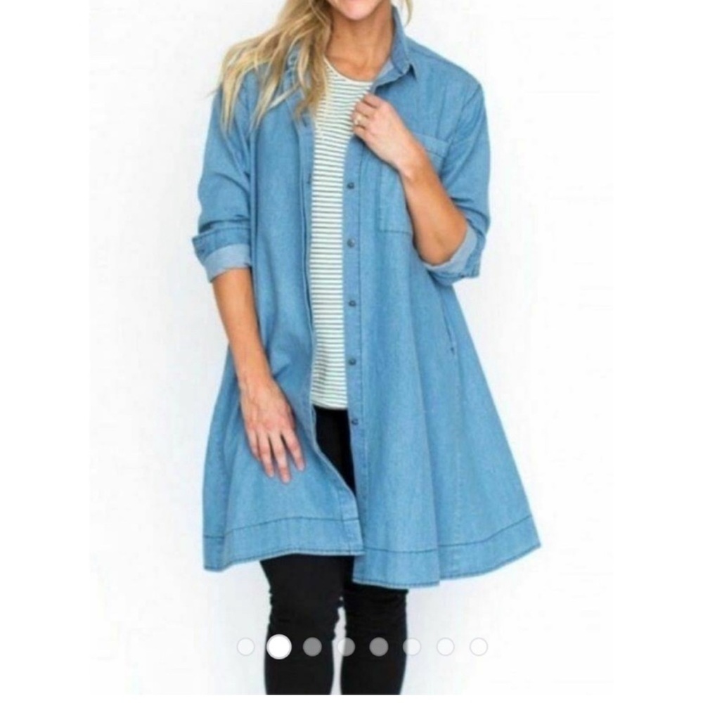 Agnes & Dora Denim Shirt Dress NWOT